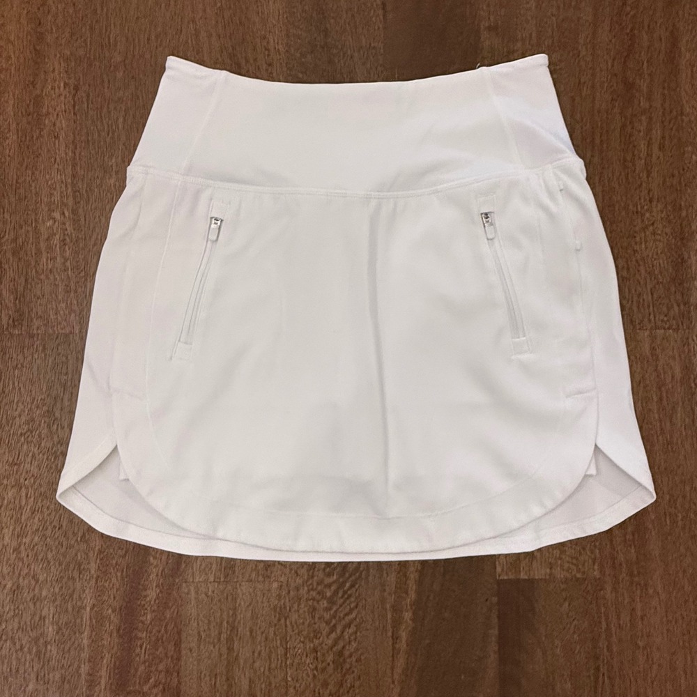 Athleta Fairway Golf Skort 16 White Active Skirt Built-in Shorts Womens XS